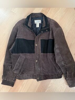 Ash Creek Trading Vintage Mens Brown/Black Suede
Insulated Bomber Jacket in L